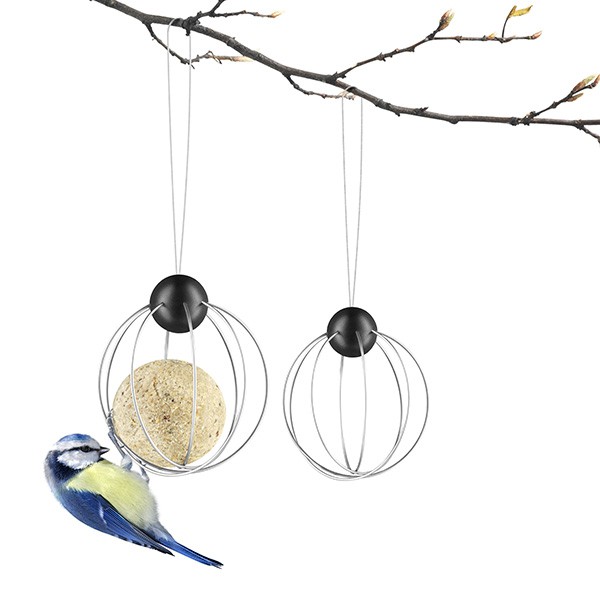 Piquets de jardin en métal oiseaux avec boules de verre - Set de